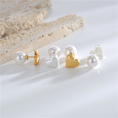 Perle- og hjerteøreringe
